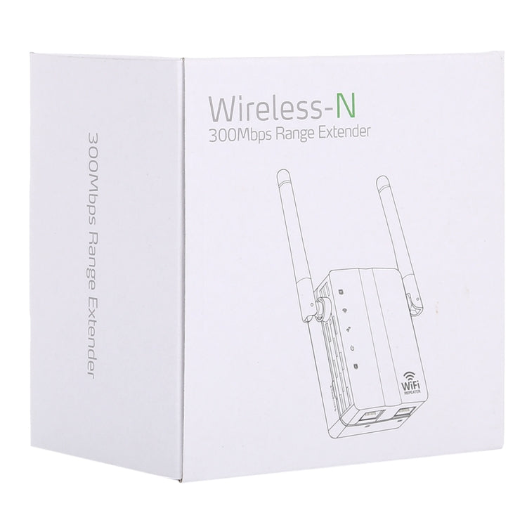 Router di rete ripetitore di segnale ripetitore WiFi Wireless-N da 300 Mbps con 2 antenne esterne, spina europea, 2 External Antenna (White), 2 External Antenna (Black)