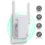 Router di rete ripetitore di segnale ripetitore WiFi Wireless-N da 300 Mbps con 2 antenne esterne, spina europea, 2 External Antenna (White), 2 External Antenna (Black)