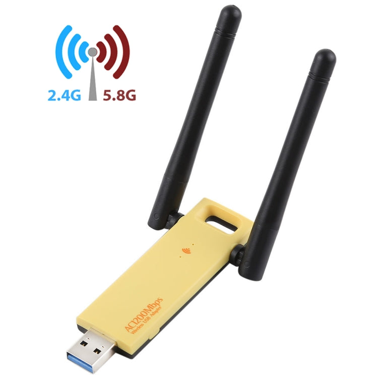 Scheda di rete esterna adattatore WiFi USB 3.0 dual band AC1200Mbps da 2,4 GHz e 5 GHz con 2 antenne esterne, AC1200Mbps USB 3.0