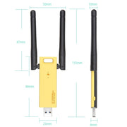 Scheda di rete esterna adattatore WiFi USB 3.0 dual band AC1200Mbps da 2,4 GHz e 5 GHz con 2 antenne esterne, AC1200Mbps USB 3.0