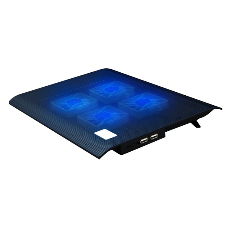 NUOXI L112A Base di raffreddamento USB per computer portatile silenzioso con quattro ventole a velocità regolabile con 2 porte USB