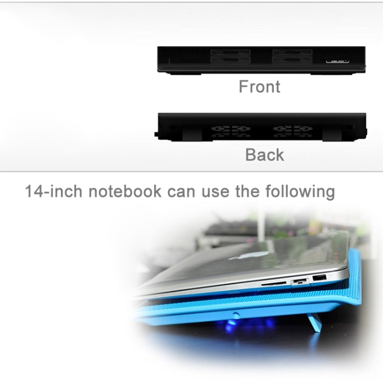 NUOXI L112A Base di raffreddamento USB per computer portatile silenzioso con quattro ventole a velocità regolabile con 2 porte USB