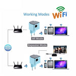 Amplificatore di segnale AP/ripetitore con portata WiFi wireless da 300 Mbps, spina europea, WiFi Range AP