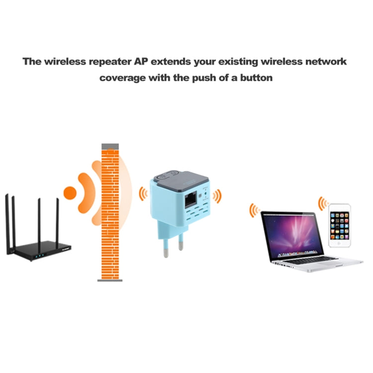 Amplificatore di segnale AP/ripetitore con portata WiFi wireless da 300 Mbps, spina europea, WiFi Range AP