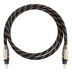 Cavo audio ottico digitale Toslink maschio a maschio con testa in metallo placcato oro da 1 m OD 6,0 mm, Length: 1m