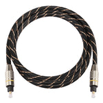 Cavo audio ottico digitale Toslink maschio a maschio con testa in metallo placcato oro da 1,5 m OD6.0mm, Length: 1.5m