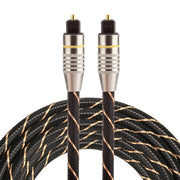 Cavo audio ottico digitale Toslink maschio a maschio con testa in metallo placcato oro da 2 m OD 6,0 mm, Length: 2m