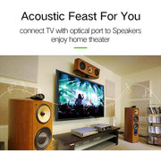 Cavo audio ottico digitale Toslink maschio a maschio con testa in metallo placcato oro da 2 m OD 6,0 mm, Length: 2m