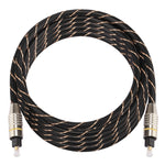 Cavo audio ottico digitale Toslink maschio a maschio con testa in metallo placcato oro da 3 m OD 6,0 mm, Length: 3m