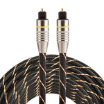 Cavo audio ottico digitale Toslink maschio a maschio con testa in metallo placcato oro da 5 m, diametro esterno 6,0 mm., Length: 5m