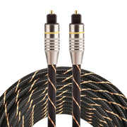 Cavo audio ottico digitale Toslink maschio a maschio con testa in metallo placcato oro da 5 m, diametro esterno 6,0 mm., Length: 5m