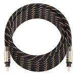 Cavo audio ottico digitale Toslink maschio a maschio con testa in metallo placcato oro da 5 m, diametro esterno 6,0 mm., Length: 5m