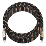 Cavo audio ottico digitale Toslink maschio a maschio con testa in metallo placcato oro da 5 m, diametro esterno 6,0 mm., Length: 5m