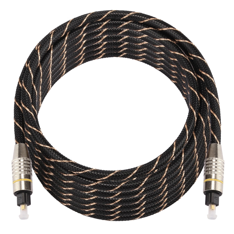 Cavo audio ottico digitale Toslink maschio a maschio con testa in metallo placcato oro da 5 m, diametro esterno 6,0 mm., Length: 5m