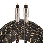 Cavo audio ottico digitale Toslink maschio a maschio con testa in metallo placcato oro da 10 m, diametro esterno 6,0 mm., Length: 10m