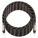 Cavo audio ottico digitale Toslink maschio a maschio con testa in metallo placcato oro da 10 m, diametro esterno 6,0 mm., Length: 10m