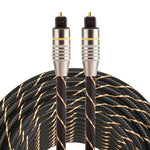 Cavo audio ottico digitale Toslink maschio a maschio con testa in metallo placcato oro da 15 m OD6.0mm, Length: 15m