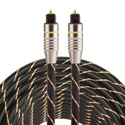 Cavo audio ottico digitale Toslink maschio a maschio con testa in metallo placcato oro da 15 m OD6.0mm, Length: 15m
