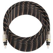 Cavo audio ottico digitale Toslink maschio a maschio con testa in metallo placcato oro da 15 m OD6.0mm, Length: 15m