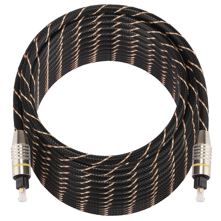 Cavo audio ottico digitale Toslink maschio a maschio con testa in metallo placcato oro da 15 m OD6.0mm, Length: 15m