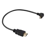 Cavo adattatore connettore placcato oro maschio ad angolo inverso da 30 cm 4K HDMI maschio a micro HDMI, 30cm Reverse