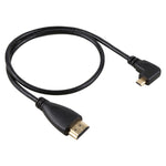 Cavo adattatore connettore placcato oro maschio ad angolo retto da 50 cm 4K HDMI maschio a micro HDMI, 50cm Right