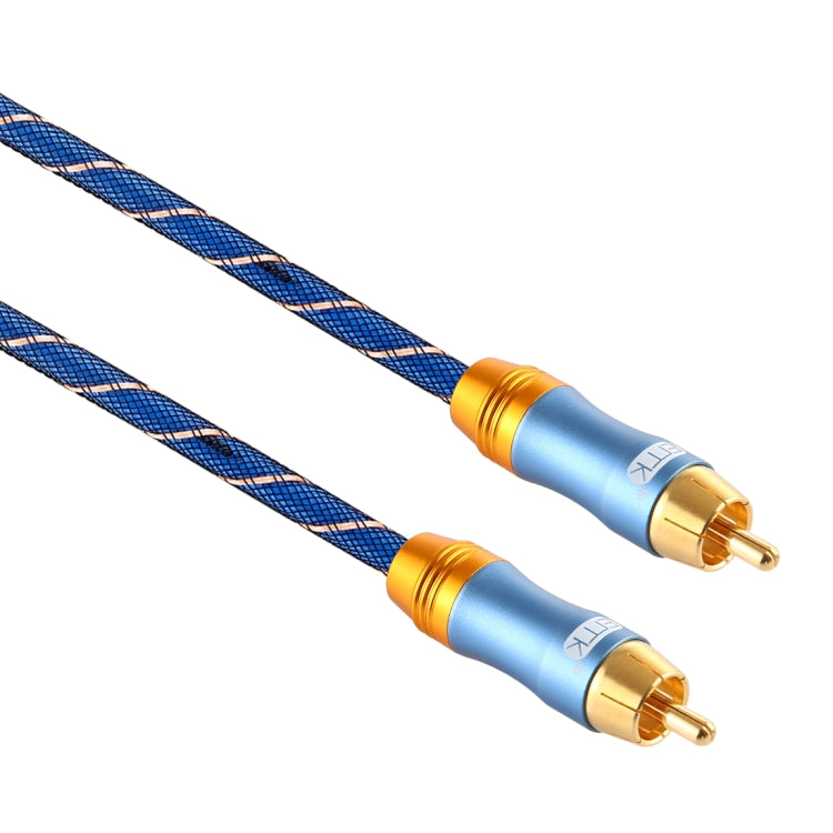 EMK 8mm RCA Male to 6mm RCA Male Gold Plated Plug Grid Nylon Braided Audio Coaxial Cable for Mixer Amplifier Speaker, Length: 2m