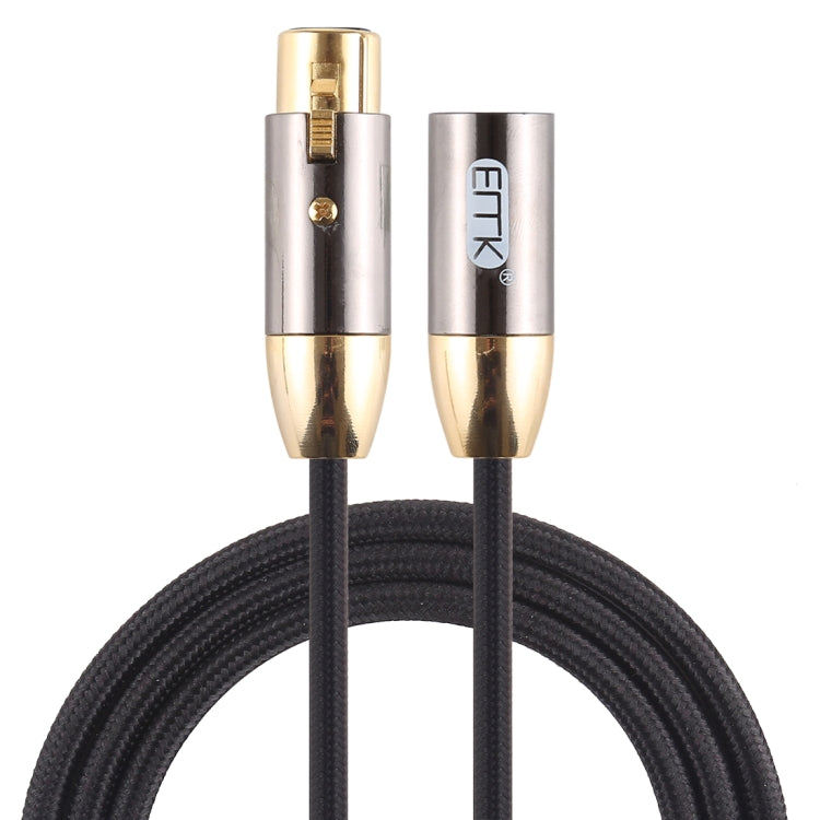 EMK XLR Male to Female Audio Cable Cannon Cotton Braided with Gold Plated Plug for XLR Jack Devices, Length: 1m