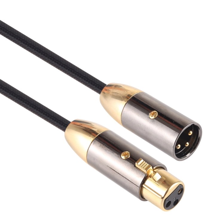 EMK XLR Male to Female Audio Cable Cannon Cotton Braided with Gold Plated Plug for XLR Jack Devices, Length: 1m