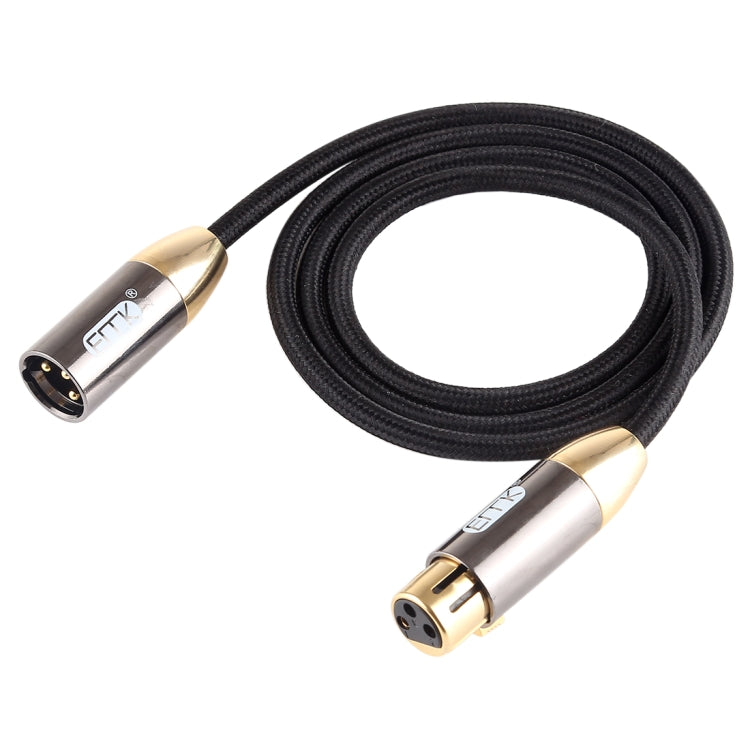 EMK XLR Male to Female Audio Cable Cannon Cotton Braided with Gold Plated Plug for XLR Jack Devices, Length: 1m