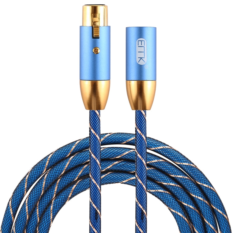 EMK XLR Male to Female Audio Cable Cannon Nylon Braided with Gold Plated Grille for XLR Jack Devices, Length: 2m