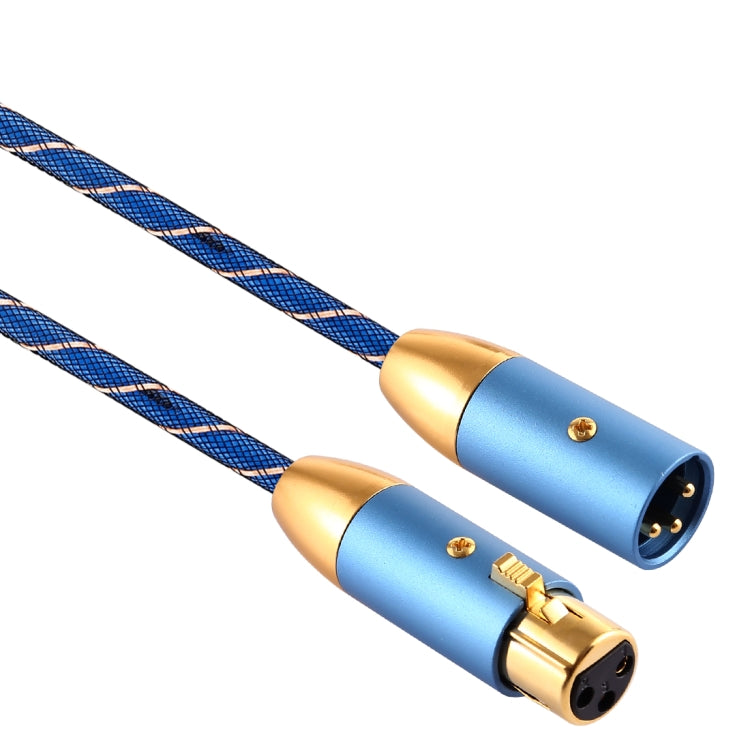 EMK XLR Male to Female Audio Cable Cannon Nylon Braided with Gold Plated Grille for XLR Jack Devices, Length: 2m