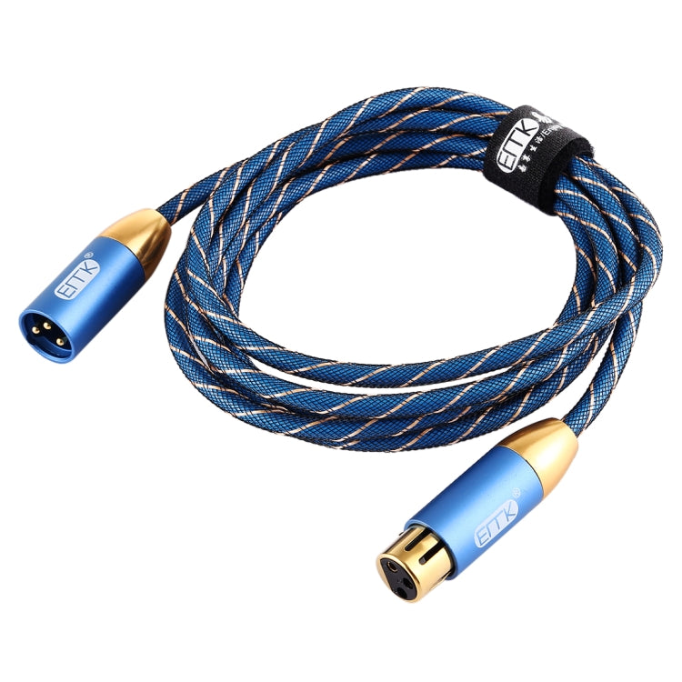 EMK XLR Male to Female Audio Cable Cannon Nylon Braided with Gold Plated Grille for XLR Jack Devices, Length: 2m