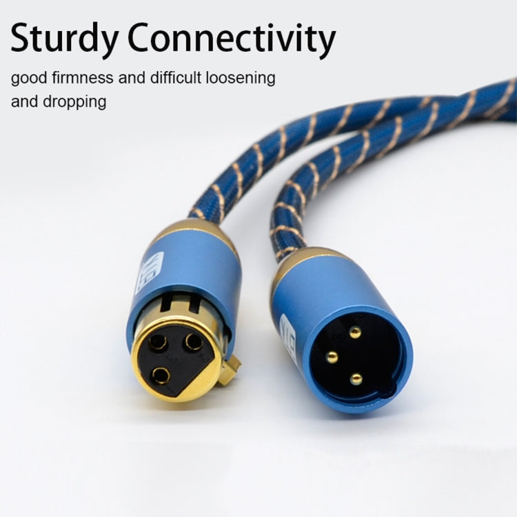 EMK XLR Male to Female Audio Cable Cannon Nylon Braided with Gold Plated Grille for XLR Jack Devices, Length: 2m