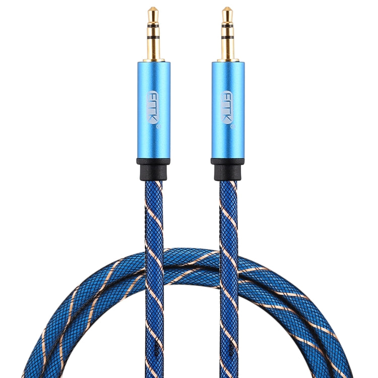 EMK 3.5mm Male to Male Nylon Braided Audio Cable for Speaker/Notebook/Headphone, Length: 0.5m