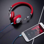 Cavo audio intrecciato nylon 3,5 mm maschio 0,5 m