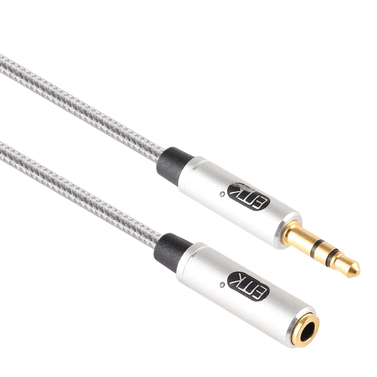 EMK 3.5mm Male to Female Gold Plated Plug Cotton Braided Audio Cable for Speaker/Notebook/Headphone, Length: 0.5m