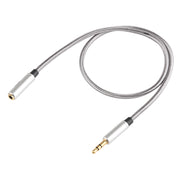 EMK 3.5mm Male to Female Gold Plated Plug Cotton Braided Audio Cable for Speaker/Notebook/Headphone, Length: 0.5m