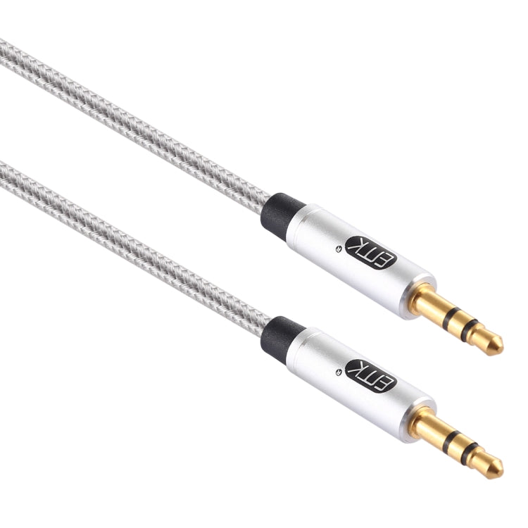 EMK 3.5mm Male to Male Gold Plated Plug Cotton Braided Audio Cable for Speaker/Notebook/Headphone, Length: 1m, EMK