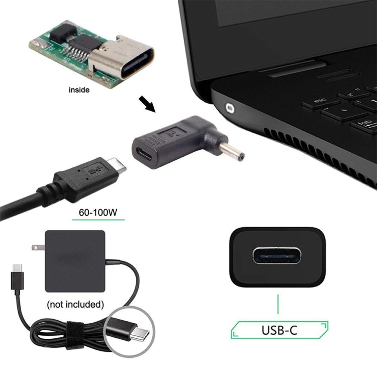 Adattatore a gomito USB-C femmina a maschio 3,0x1,1 mm