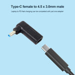 Adattatore a gomito USB-C femmina a maschio 4,5x3,0 mm