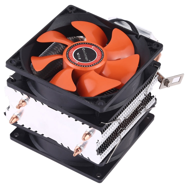 CoolAge AMD CPU Dissipatore di calore Cuscinetto idraulico Ventola di raffreddamento Doppia ventola di raffreddamento 3 Pin per Intel LGA775 115X AM2 AM3 AM4 FM1 FM2 1366