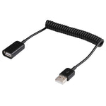 Cavo a spirale a molla da USB-A maschio a USB-A femmina da 1 m, AM to AF, Length: 1.0m