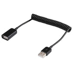 Cavo a spirale a molla da USB-A maschio a USB-A femmina da 1 m, AM to AF, Length: 1.0m