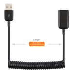 Cavo a spirale a molla da USB-A maschio a USB-A femmina da 1 m, AM to AF, Length: 1.0m