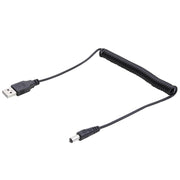 Cavo a spirale a molla di alimentazione da USB a CC da 5,5 mm da 1,5 m, AM to DC 5.5mm, Length: 1.5m