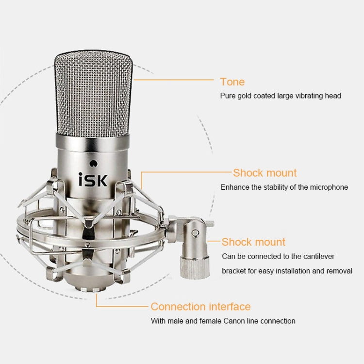 Microfono a condensatore per registrazione audio ISK BM-800 per studio e trasmissione, BM-800