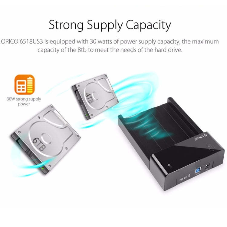 ORICO 6518US3 Docking Station USB 3.0 per HDD 2,5/3,5 pollici