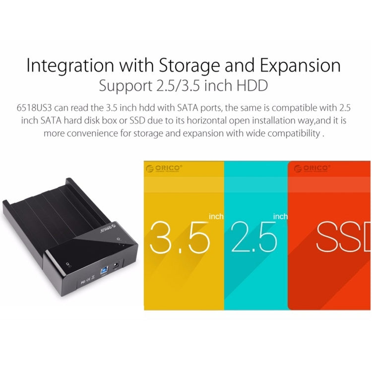 ORICO 6518US3 Docking Station USB 3.0 per HDD 2,5/3,5 pollici