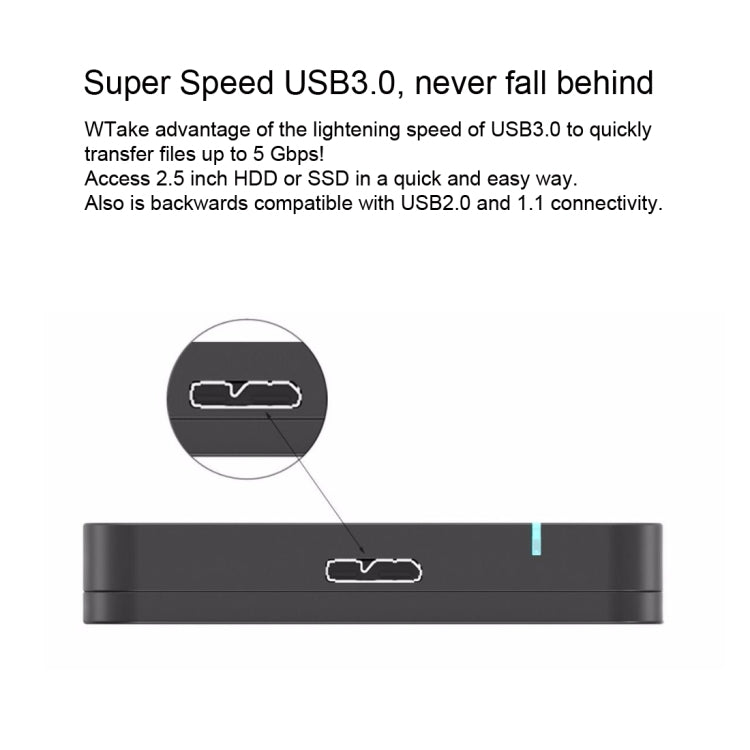 ORICO 2569S3 Custodia per disco rigido esterno USB 3.0 Micro-B per HDD/SSD SATA da 9,5 mm e 2,5 pollici